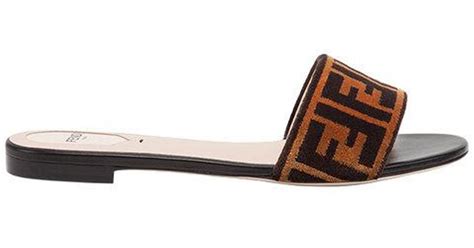 fendi brown sandals|Fendi open toe flat sandals.